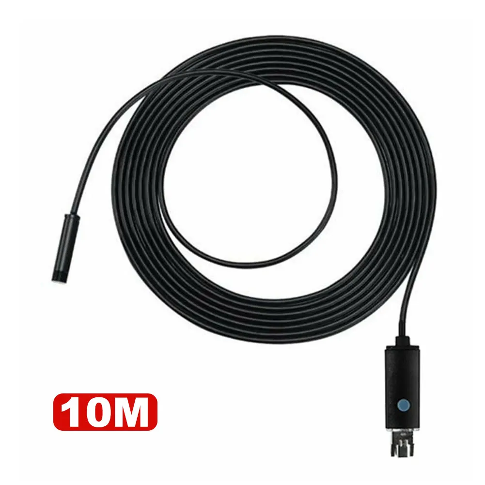 7mm Handheld Endoscope 2 in 1 Mobile Phones Real-Time Video Computers USB Ear Spoon Borescope Metal Plastic Black - Цвет: 10m