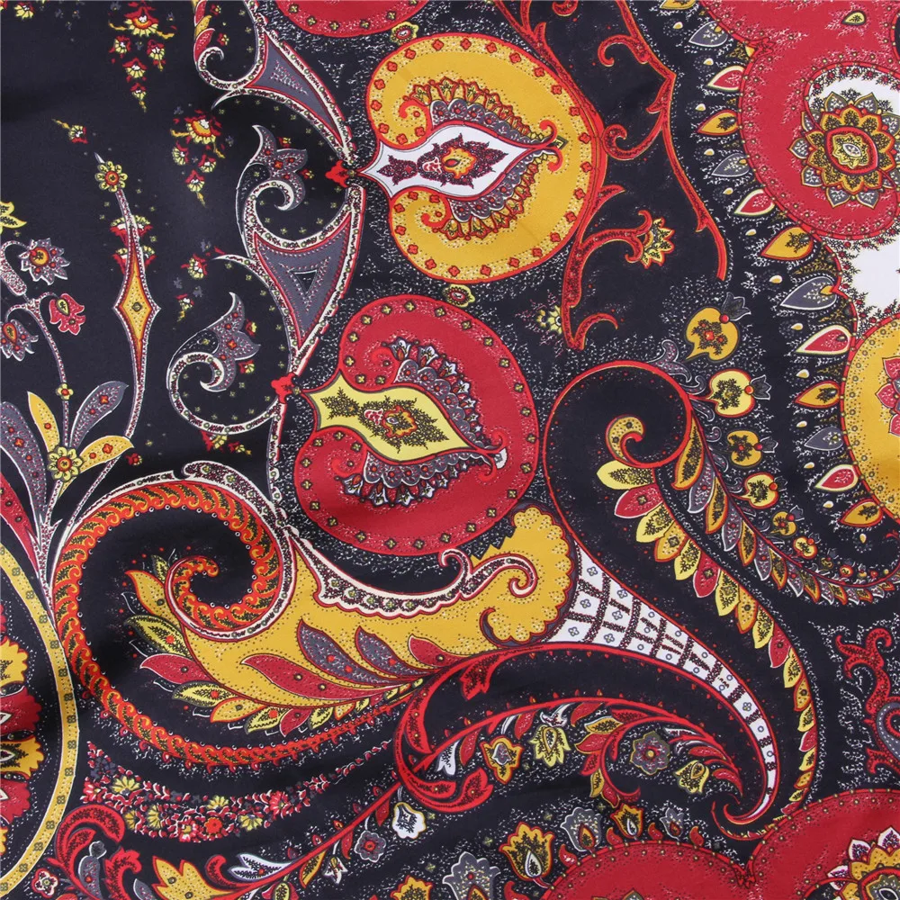 POBING Silk Schal Frauen Cashew Druck Stolen Platz Schals Wraps Große Bandana Halstuch Hijabs Weibliche Seide Foulards 130CM – Detail 8