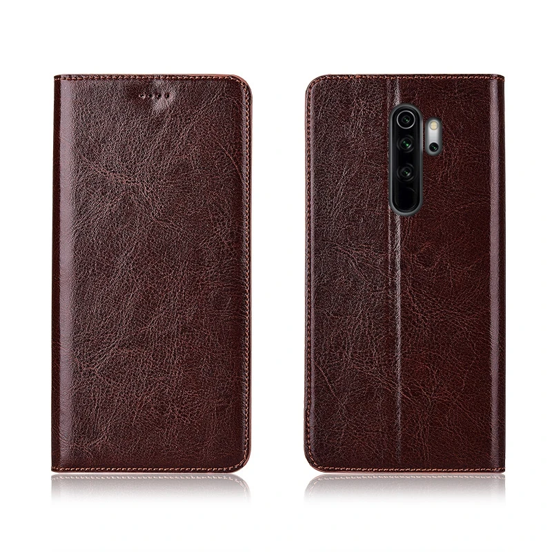 Best Price 2SZnC Business Crazy Horse Genuine Leather Magnetic Phone Case Card Holder For Xiaomi Redmi Note 8 Pro/Redmi Note 8 Flip Case Coque