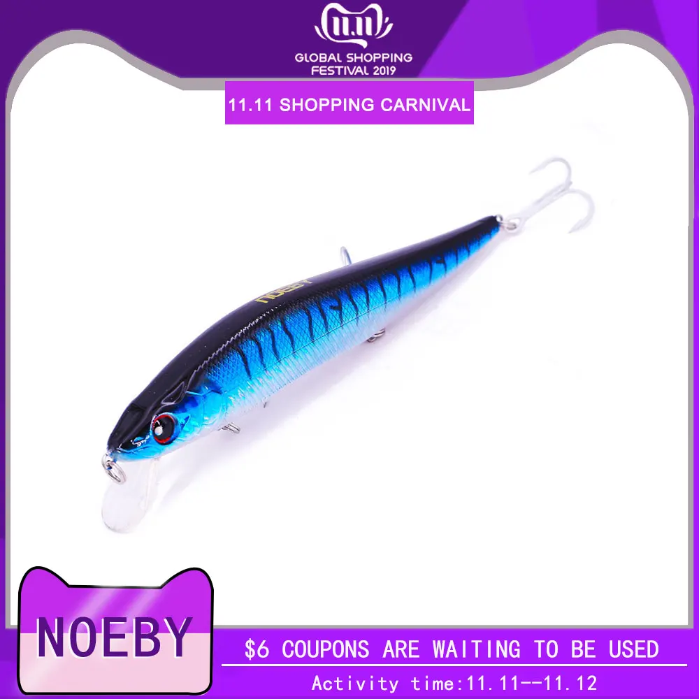 NOEBY рыболовные приманки NBL9041 Minnow приманка ns125мм/23 г ПВХ твердая со стальным