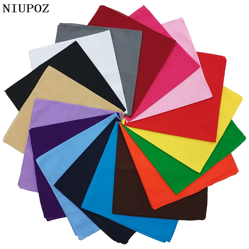 Haute qualité solide Hip Hop coton Bandana carré écharpe bandeau écharpe noir Paisley cadeaux Pirnt pour femmes/hommes/garçons/filles