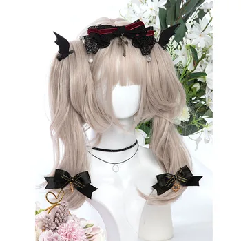 

CosplayMix Lolita Cute Girl Ponytail Long Wavy 55CM Pink Brown Ombre Bangs Heat Resistant Party Synthetic Hair Cosplay Wig+Cap