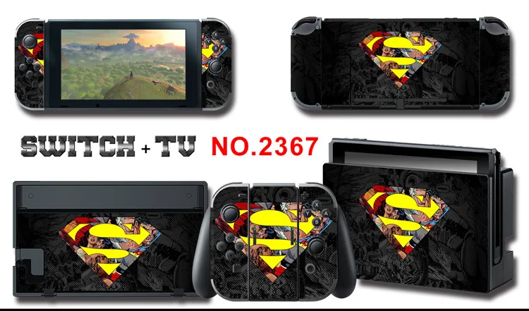 1set New Cute Anime Full Body Sticker for NS Switch Protective Cover Skin Colorful Art for Game Console Joy-Con Controller Decor
