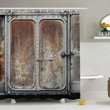 Decoración Industrial, conjunto de cortina de ducha, puerta de contenedor ferroviario Vintage, transporte de Metal, diseño de hierro, accesorios de baño