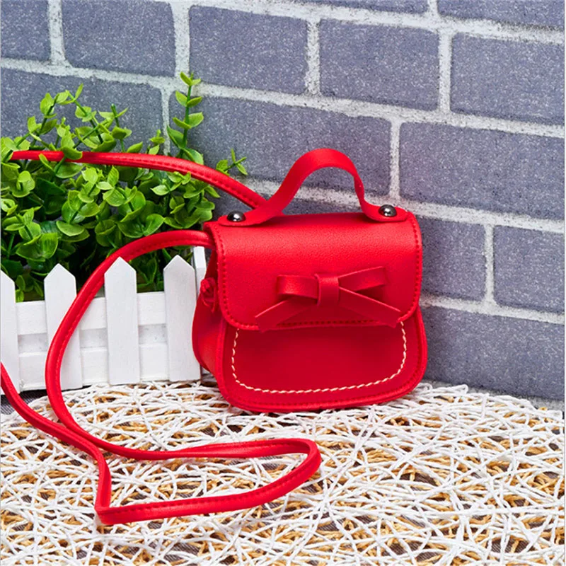 2021 Brand New Toddler Baby Messenger Bags Children Kids Girls Princess Shoulder Bag Handbag Solid Bowknot Princess Coin Purses