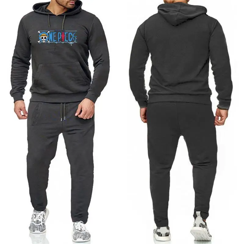 70% OFF Olevo New Fashion Men's Hoodie Plush Print Hooded Sweatshirt Tracksuit Bodybuilding Leisure Long Pants Streetwear Sports Suit
