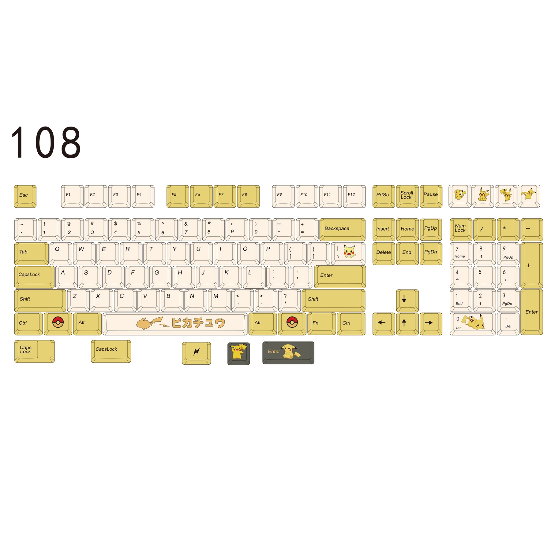 PBT keycap 108/130 ключ Вишневый профиль краситель-сублимированный MX Переключатель для механической клавиатуры keycap только keycap - Цвет: Pik 108 keys
