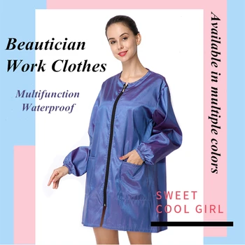 

Pet Shop Uniform Waterproof Pet Grooming Apron Beautician Clothes Cosmetologist Bath Uniform For Outdoor Salon Home G0711