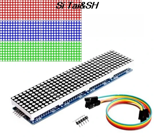 

MAX7219 Dot Matrix Module For Arduino Microcontroller 4 In One Display with 5P Line