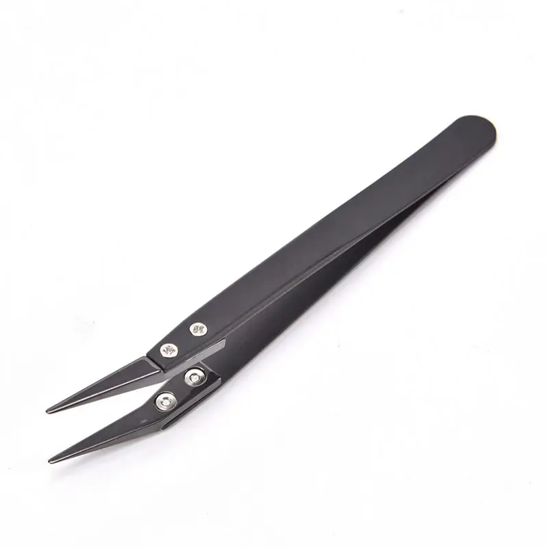 Black Ceramic Tweezers Set- Antistatic,Anticorrosion,Antimagnetic,Highly Heat Resistant(3Pack
