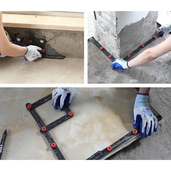 Règle de mesure multi angle, outil de Guide de perçage de trous de carreaux localisateur en alliage d'aluminium 