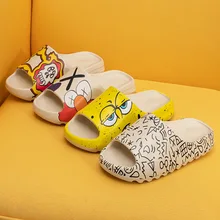 Men Summer Thick Bottom Non-Slip Beach Slippers Women Indoor Soft Leisure Couples Flip Flops Neutral Sandals Plus Size 45 Shoes