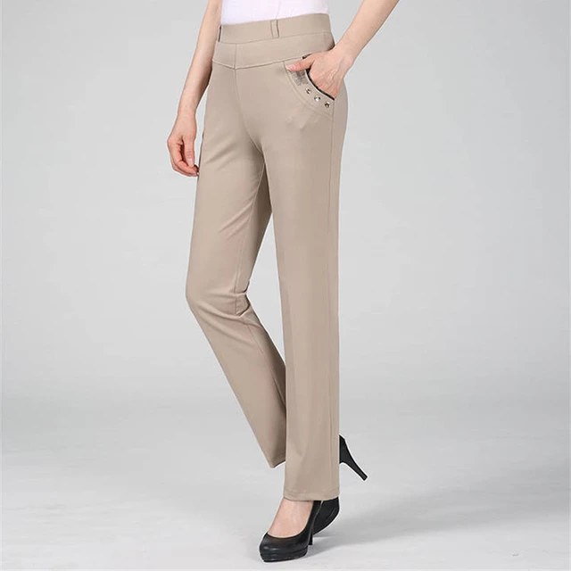 Women's High Waist Casual Trousers Slim Pants Trousers Autumn