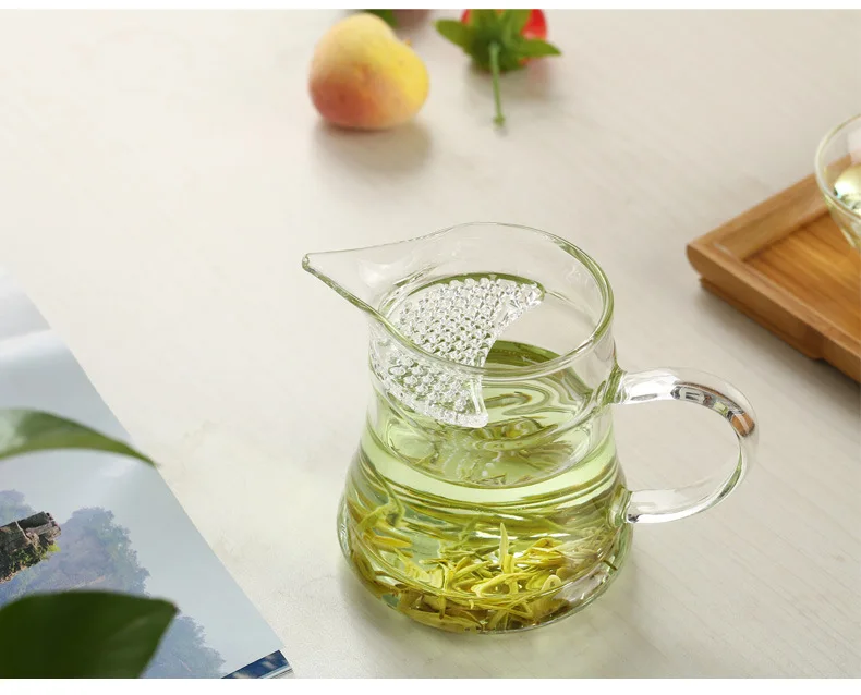 Термостойкое стекло зеленый чай чашка Юэ я Бэй фильтр толстый полумесяц кувшин чайный набор кунг-фу кувшин для чая аксессуары