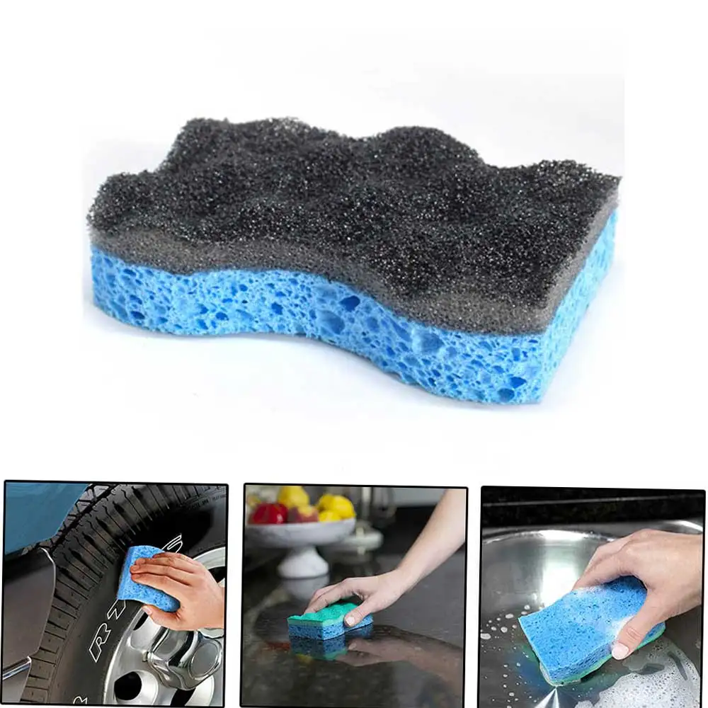 

6pcs Heavy Cleaning Scrub Sponges Multifunctional Non-scratch Strong Magic Strong Cleaning absorbent Sponges Kitchen Bathroom