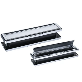 

Villa Stainless Steel Letter Box ,Double Glass and Wooden Door Letter Box Golden Silver