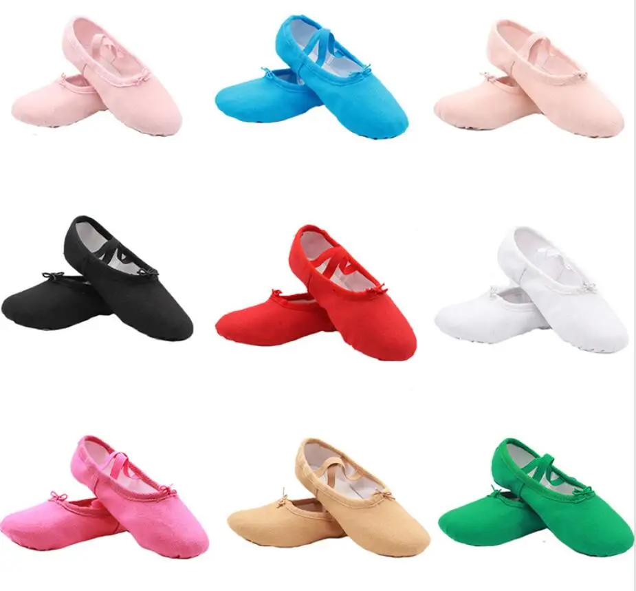 Обувь для маленьких девочек; детская балетная обувь; парусиновые балетные танцевальные Тапочки с раздельной подошвой для девочек; Детские Балетки; тренировочная обувь для танцев