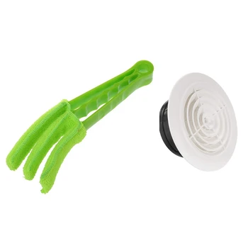 

1pcs Venetian Blind Cleaner Brush Duster Cleaning & 2 Pcs 6 Inch Round Air Vent ABS Louver White Grille Cover
