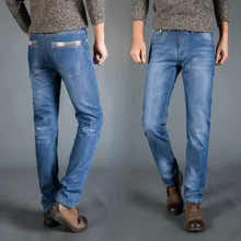 Мужские зимние Утепленные джинсы с флисовой подкладкой, джинсовые длинные штаны, Повседневная Уличная одежда, Зимние теплые брюки, мужские штаны