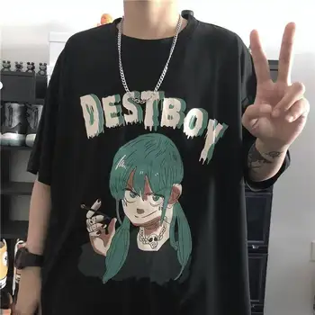 

2020 Hip Hop Smoke T-shirt Men Women Cool Summer Japan Tshirt Streetwear Casual Loose High Street Loose Half Sleeve T Shirt Male