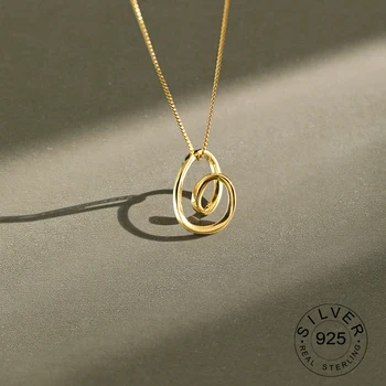 

925 Sterling Silver Love Pendants Necklace Simple Design Wild Elegant Charm Ancient Love Necklace For Women Jewelry