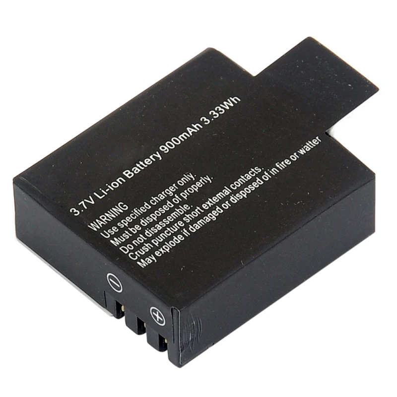AAAE Top-4x 3,7 V 900mAh батарея+ двойной USB зарядное устройство для спортивной камеры SJ4000 OS480, черный