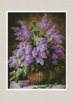 

purple clove flower Cross Stitch Kits Crafts 14CT Unprinted For Embroidered Handmade Art Aida Oil Painting Wall Home Decor