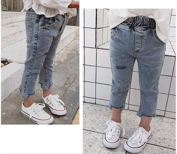Spring and autumn girls' wear new slim Korean children's jeans 90-130