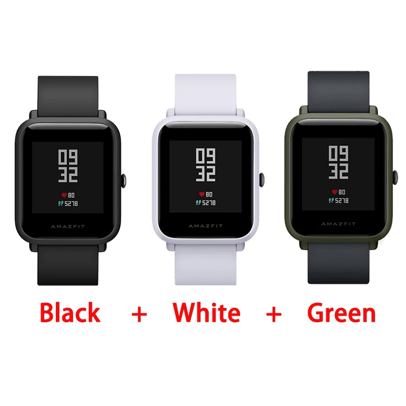 B add W add G Глобальная версия Xiaomi Huami Amazfit Bip Смарт часы сердечного ритма мониторы gps Gloness Smartwatch 45 дней в режиме ожидания для телефона MI8 IOS - Цвет: B add W add G