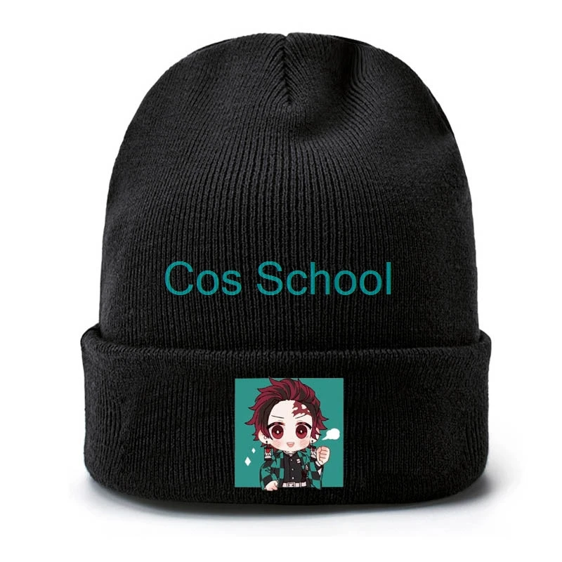 Cos School Kamado Tanjirou Nezuko шерстяные шапки Demon Slayer Kimetsu no Yaiba вязаная шапка Agatsuma Tomioka Giyuu зимняя теплая шапка