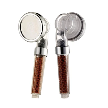 

bathroom adjustable shower head 3 functions jetting anion filter shower sprayer with switch water saving душевая система