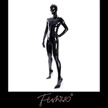 

Ftshist Sexy Patent Leather Catsuits Open Crotch Shiny Fullbody Zentai Zipper One-Piece Long Sleeve Jumpuits Fetish Skin Tights