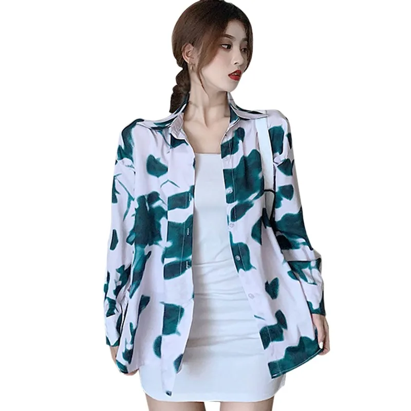 

Harajuku Shirt Female Long Sleeve Women Blouse Spring Autumn Loose Floral Print Blouses Korean Womens Tops