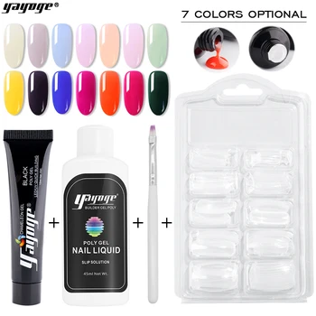 

YAYOGE 15ML 4pcs/ set Poly Temperaturing Gel Sets UV Gel Acrylic Temperature Color Change Nail Tips Nail Art BE ship
