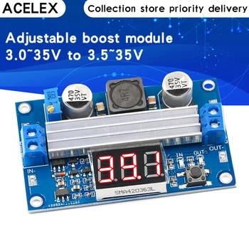 

LTC1871 DC DC Step Up Booster Converter 3-35VDC to 3.5-35VDC + LED Voltmeter DC-DC Step Up Module Power Supply Voltage Regulator