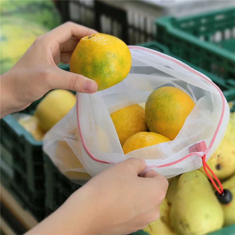 15 штук/партия многоразовая сетчатая производственная сумка моющаяся эко-сумка для хранения продуктов фруктовые и овощные игрушки сумка для мелочей