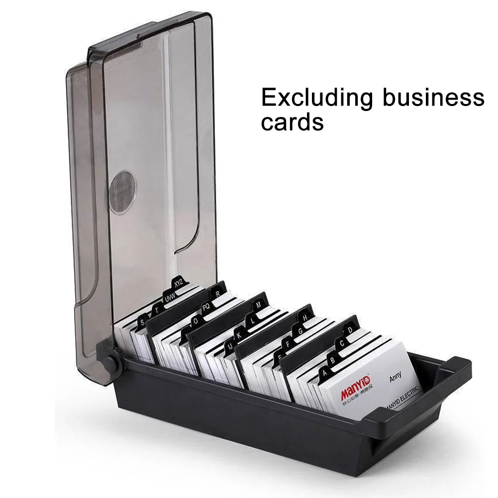 

4 Divider Desktop Large Capacity Plastic Storage Home School Office Board Index Holder Business Card Box Dust Proof Organizer