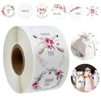 

1inches Boho Chic Thank You Stickers 6 Different Design Thank You Designs 500 Thank You Stickers Per Roll