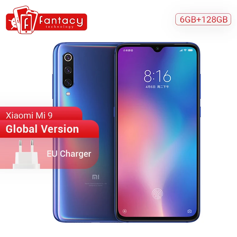 Продажа Глобальная версия Xiaomi Mi 9 Mi9 Snapdragon 855, 6 ГБ ОЗУ, 128 Гб ПЗУ, 6,39 дюйма, AMOLED дисплей, смартфон с тройной камерой 48 МП