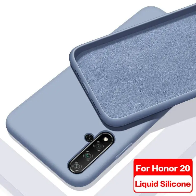 Мягкий жидкий силиконовый чехол для huawei Nova 5 T чехол-бампер телефона Honor 20