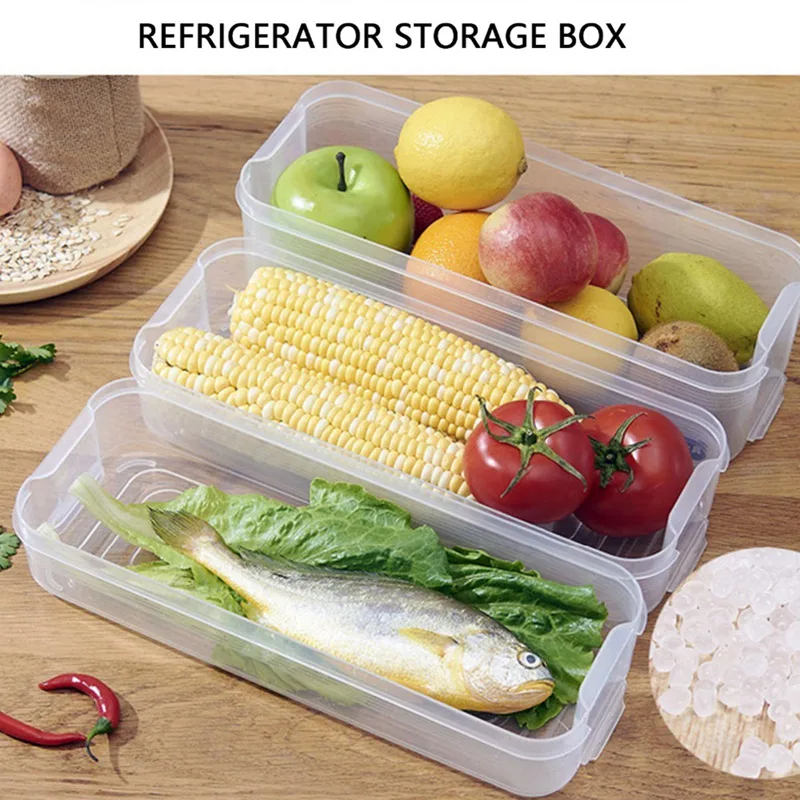 

Multi-layer Crisper Fridge Food Storage Box with Lid Egg Box Plastic Storage Container for Kitchen Refrigerator Closet Organizer