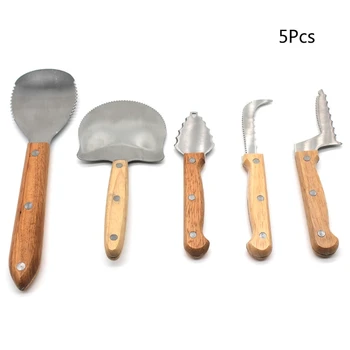 

Pumpkin Carving Kit Sturdy Stainless Steel and Wood Handled Carving Tools Crafte
