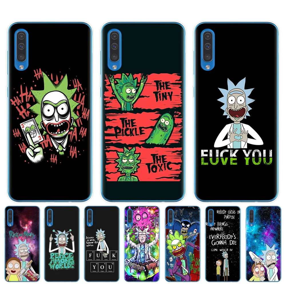 

Soft TPU Silicone Phone Case Cartoon Pickle rick Rick And Morty Cover for Samsung A10 A20 A30 A40 A50 A70 A7 A9 A6 A8 Plus 2018