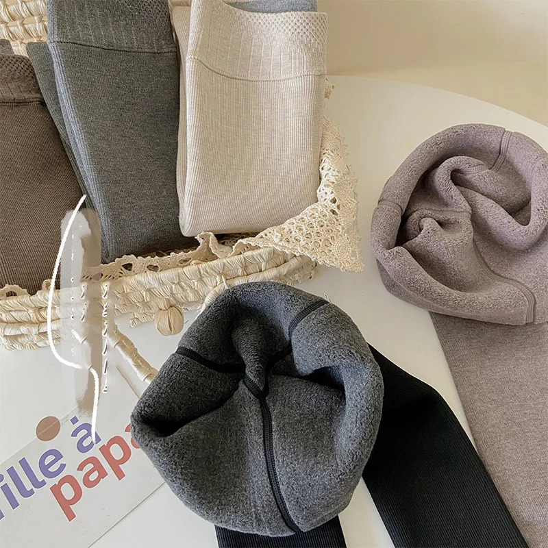 Girls Warm Fleece Leggings Kids Skinny Pants