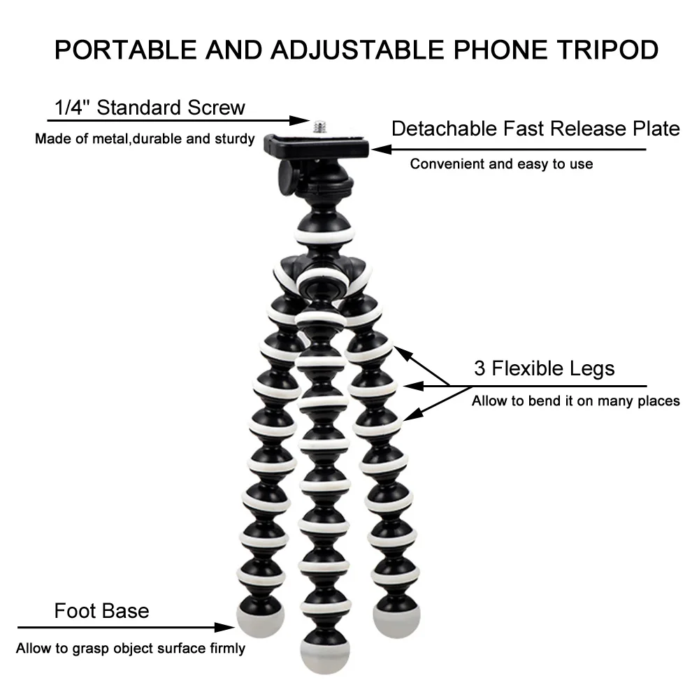 GAQOU M L размер гибкий штатив Мини Gorillapod монопод штатив-Осьминожка для Gopro Цифровая камера Canon Nikon мобильный телефон