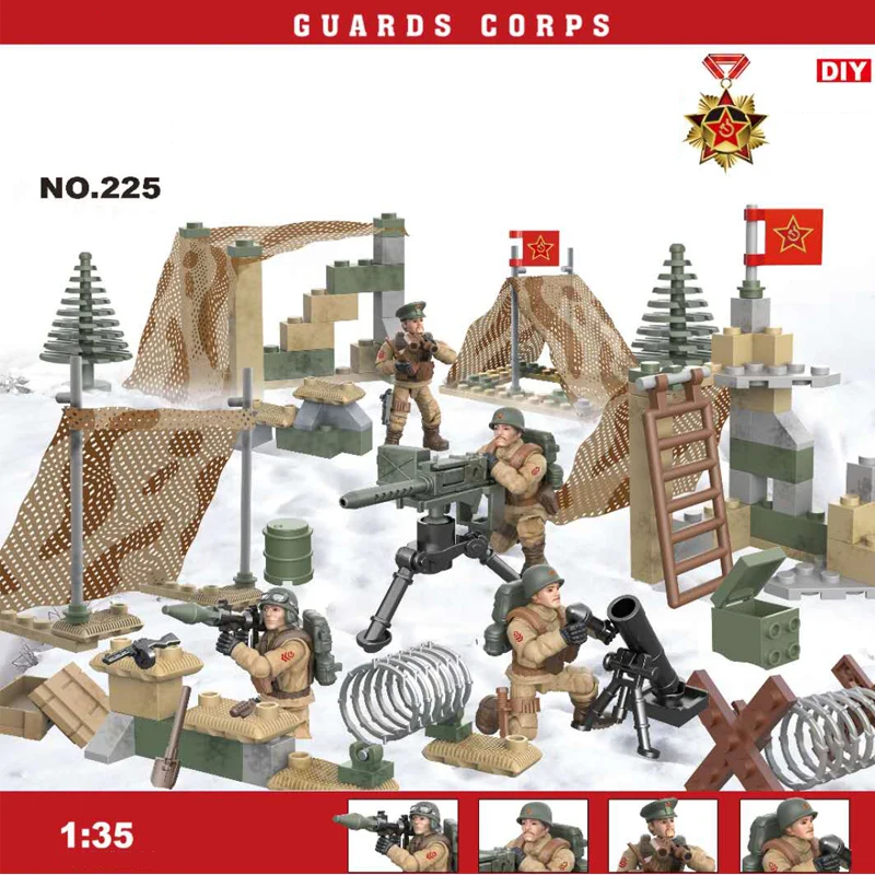 

1941 Moscow campaign world war military mega block Soviet Union guards army action figures weapon gun building bricks toys