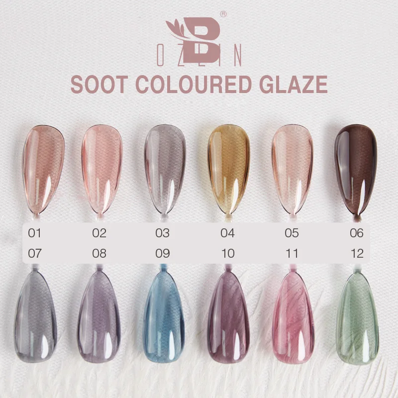 

BOZLIN Gel Nail Polish 12 Colors Soot Coloured Glaze Gel Art Lacquer Varnish Autumn and Winter New Product Manicure Desigh Gel