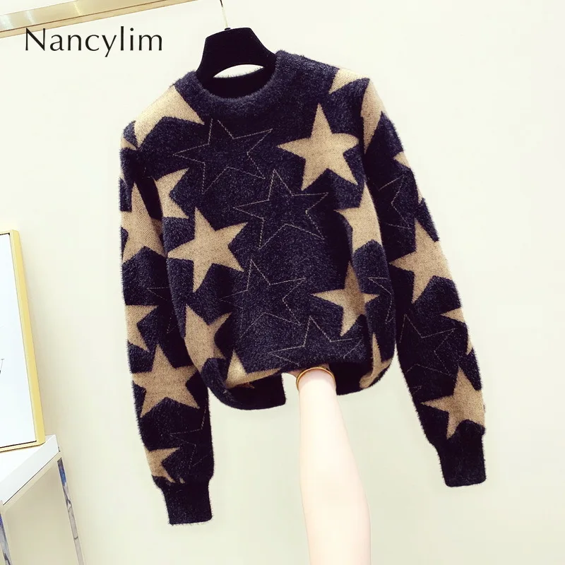 

Women's Sweaters New Pentagram Jacquard Turtleneck Sweater Female Autumn and Winter Jumper Swetry Damskie Warm Coat Pullover