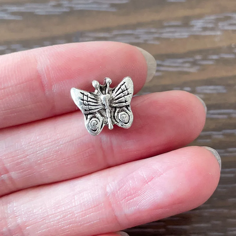 

10pcs DIY Big Hole European Beads Zinc Alloy 10mm x 12mm Butterfly Beads Fit European Women Bracelet Jewelry Making Pulsera