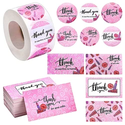 Carte de remerciement rose pour soutenir ma petite entreprise, carte de vœux, cadeau, Message, Shopping, emballage, étiquettes décoratives, 10 à 500 pièces 